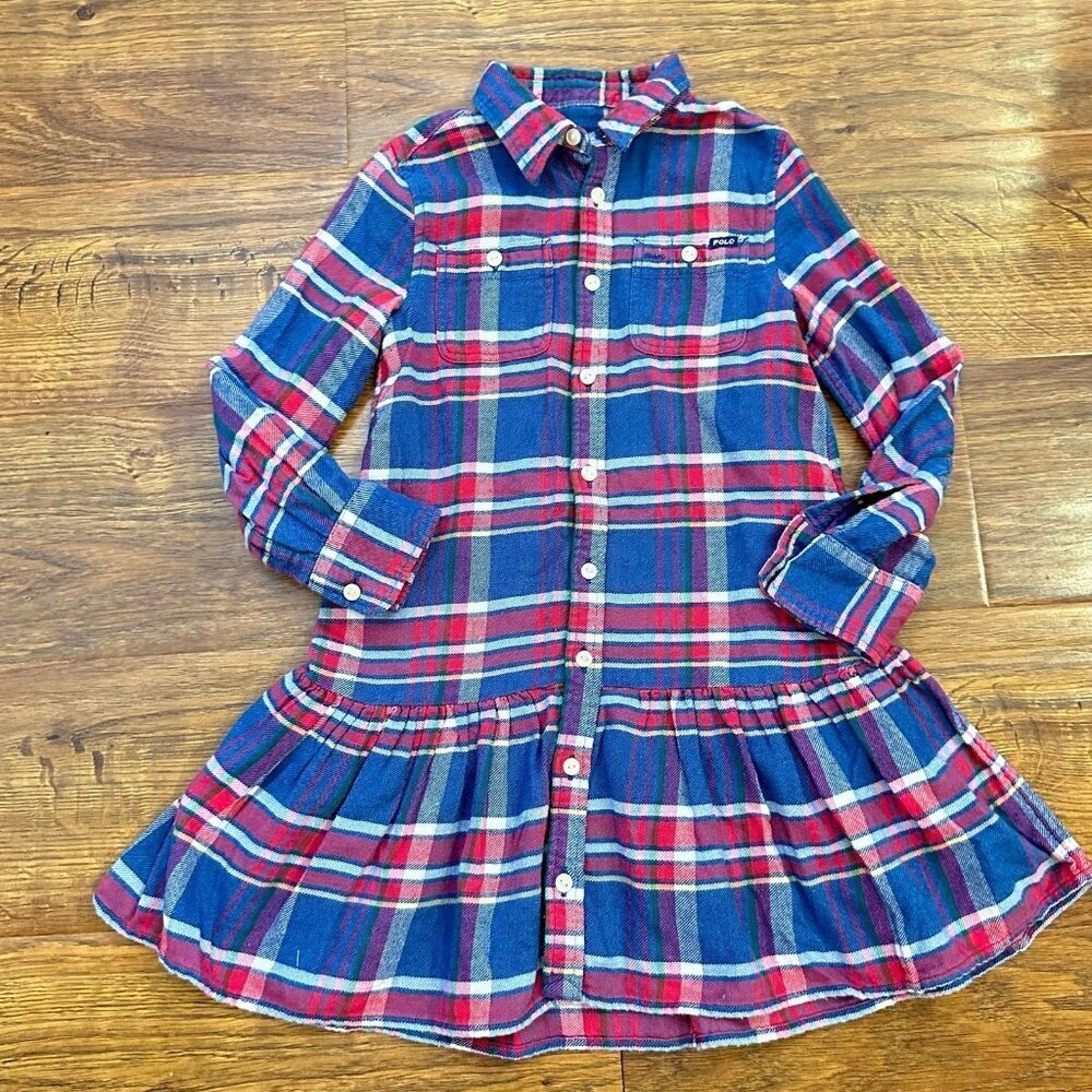 Polo Ralph Lauren Plaid Flannel Shirt Dress 5